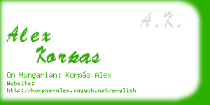 alex korpas business card